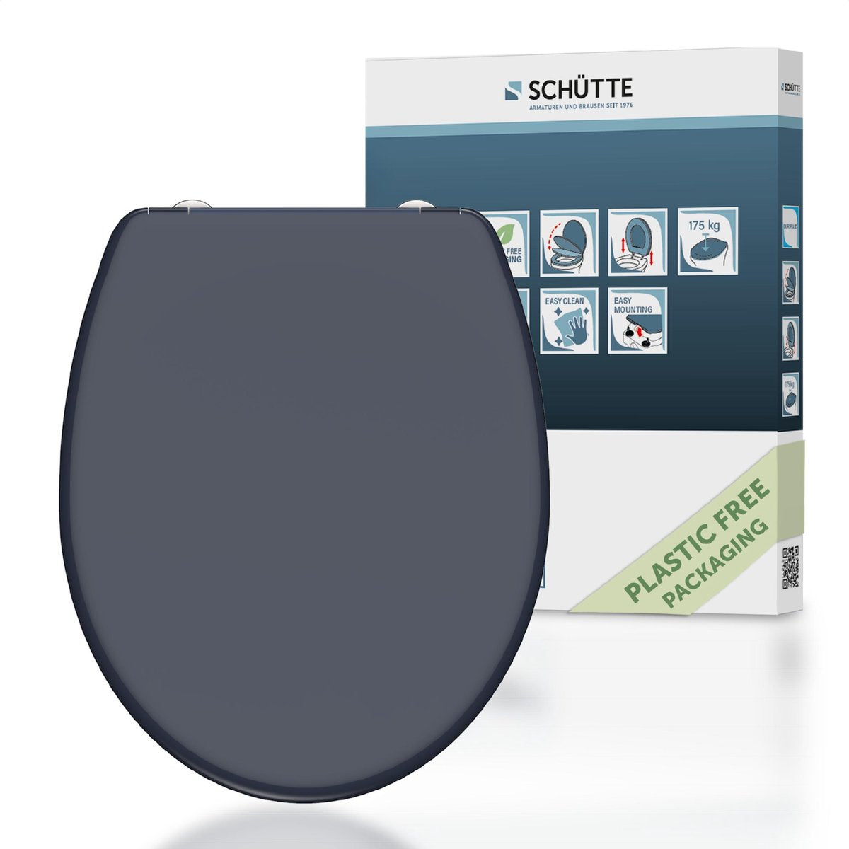 SALLE DE Toilet Schütte Schütte avec un Duroplast Anthrazit à libération rapide
