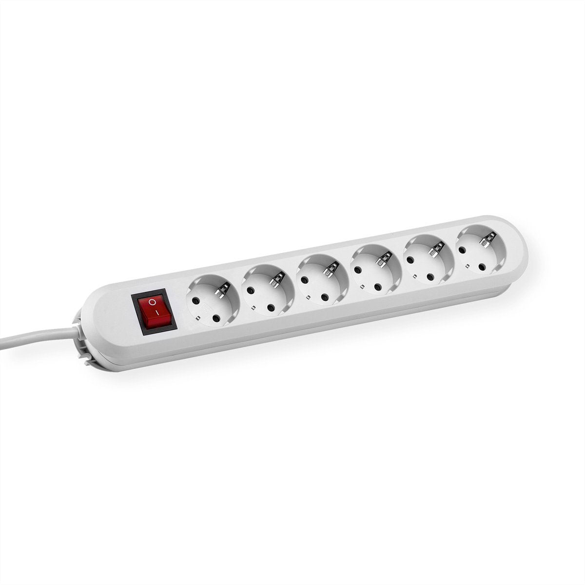 Bachmann multiprise intelligente 6x contact de terre, avec interrupteur, blanc, 5 m