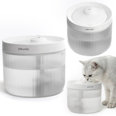 Abreuvoir de bassin Peluvio pour chat et chien 2,5l - fontaine à eau automatique avec filtre, double filtration au charbon actif 60 jours, USB, arrêt automatique, réservoir transparent