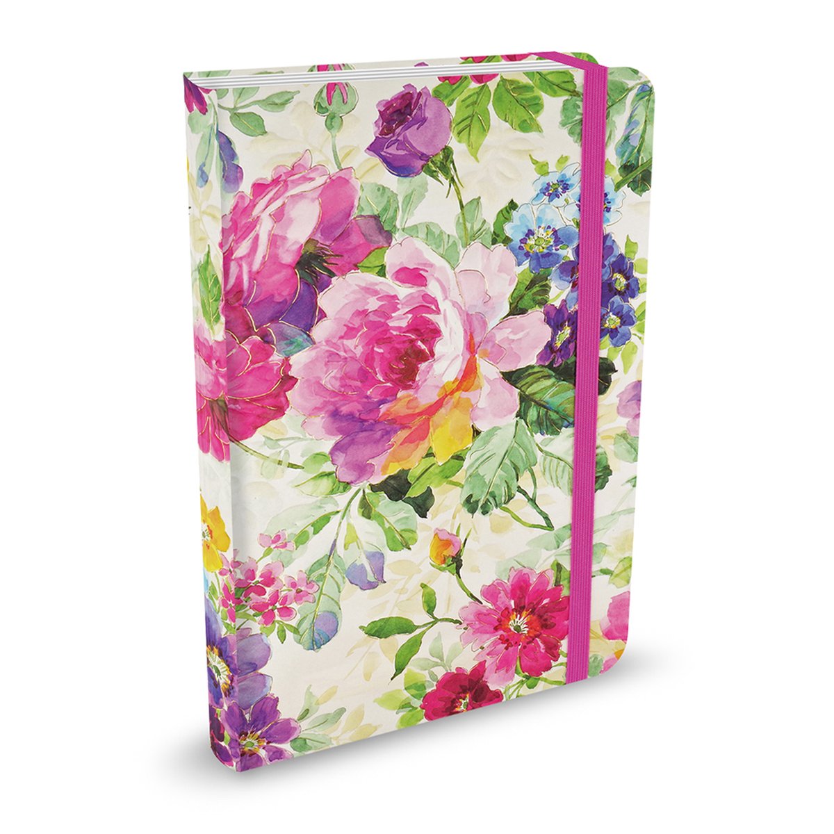 Carnet compact Peter Pauper - jardin de pivoines - avec fermeture élastique - 13x18 cm