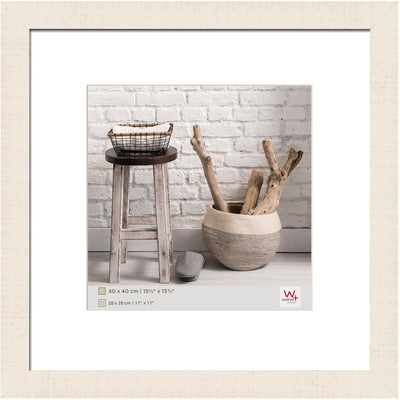 Walther home - cadre en bois - format photo 40x40 cm - blanc crème