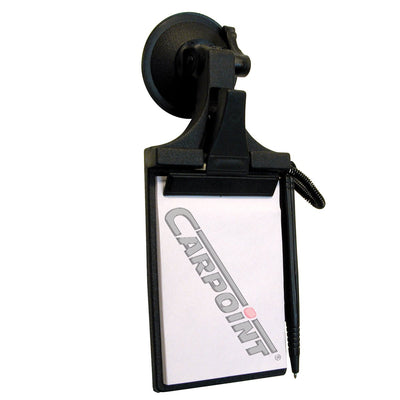Bloc-notes de voiture Carpoint - avec ventouse - 9x13 cm - compact - pour des notes rapides - noir - pratique