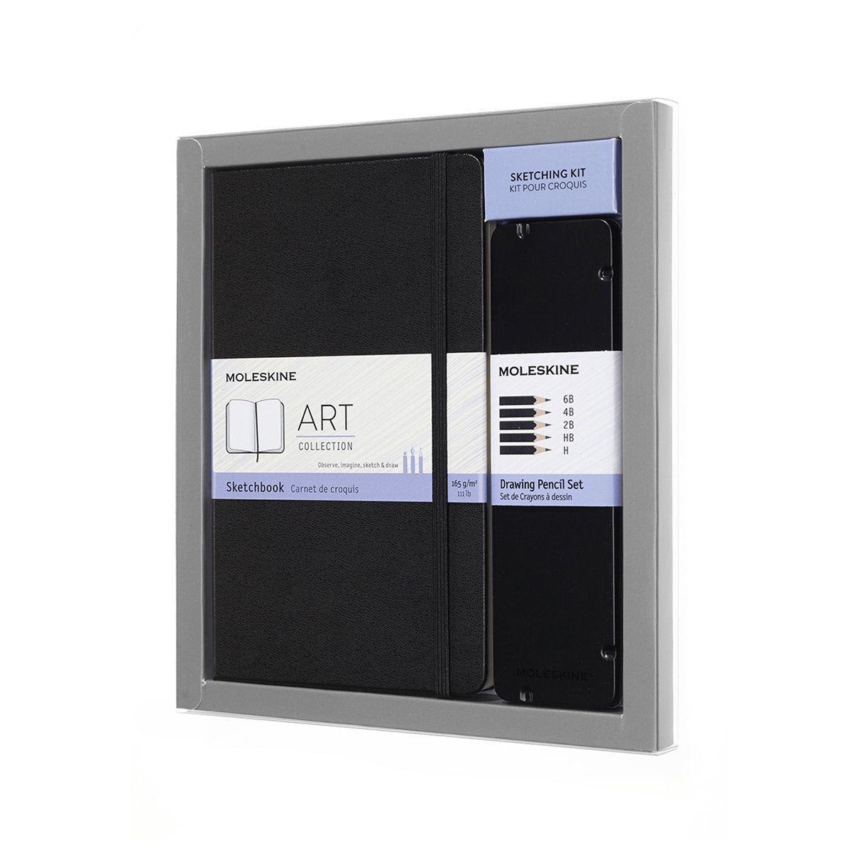 Ensemble d'art Moleskine (grand carnet de croquis + crayons à croquis)
