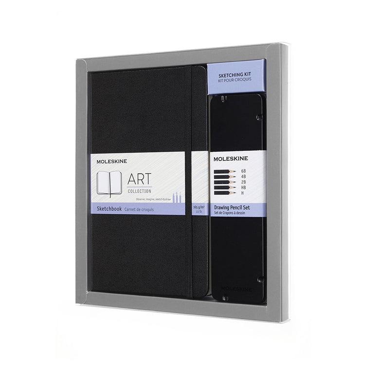 Ensemble d'art Moleskine (grand carnet de croquis + crayons à croquis)