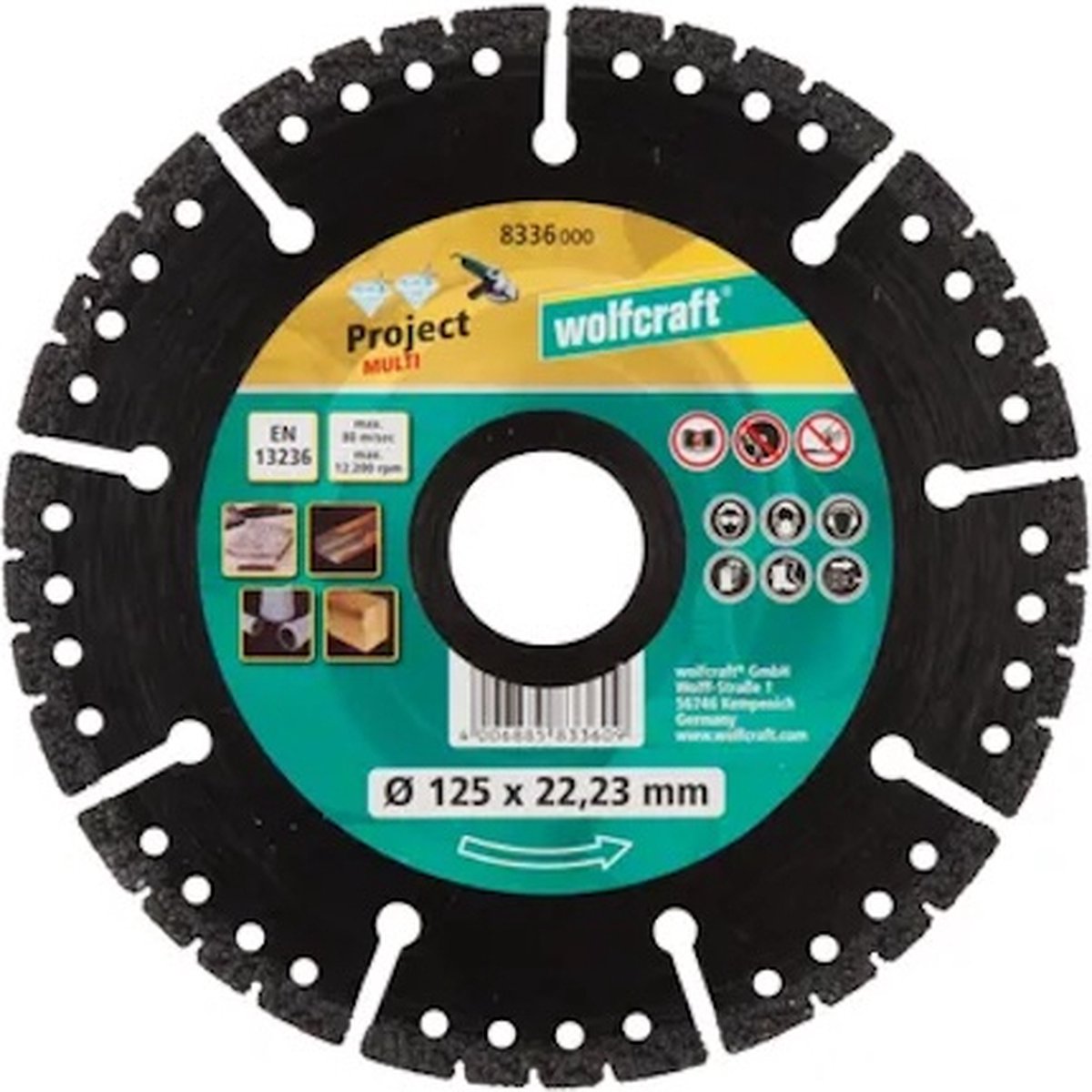 Wolfcraft - diamond cutting disc ø 125 mm - pro multi - 8336000