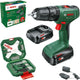 Lutin bosch vert easyact 18v-40 | visseuse-perceuse à percussion sans fil | 2 batteries 2,0 Ah + chargeur rapide + accessoires - 06039d8109