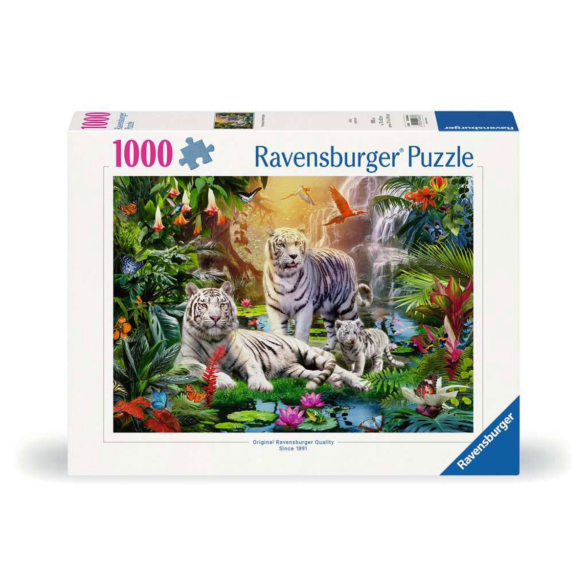 Ravensburger puzzle famille du tigre blanc - 1000 pièces puzzle.