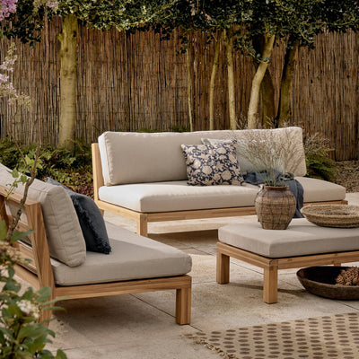 Table d'appoint tabouret de jardin relax Vtwonen - bois d'acacia - sable naturel - 40x90x60