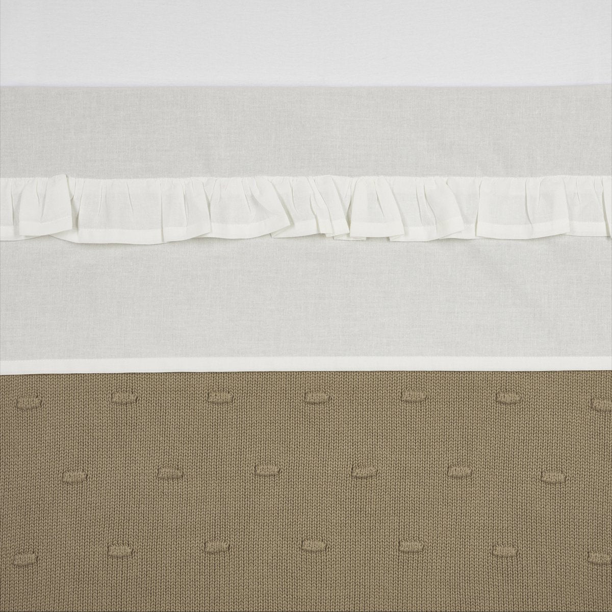 Drap de berceau à volants Meyco - blanc cassé - 100x150cm - 0,3 tog