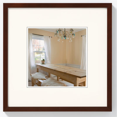 Poivrons Walther - cadre en bois - format photo 30x30 cm - noyer