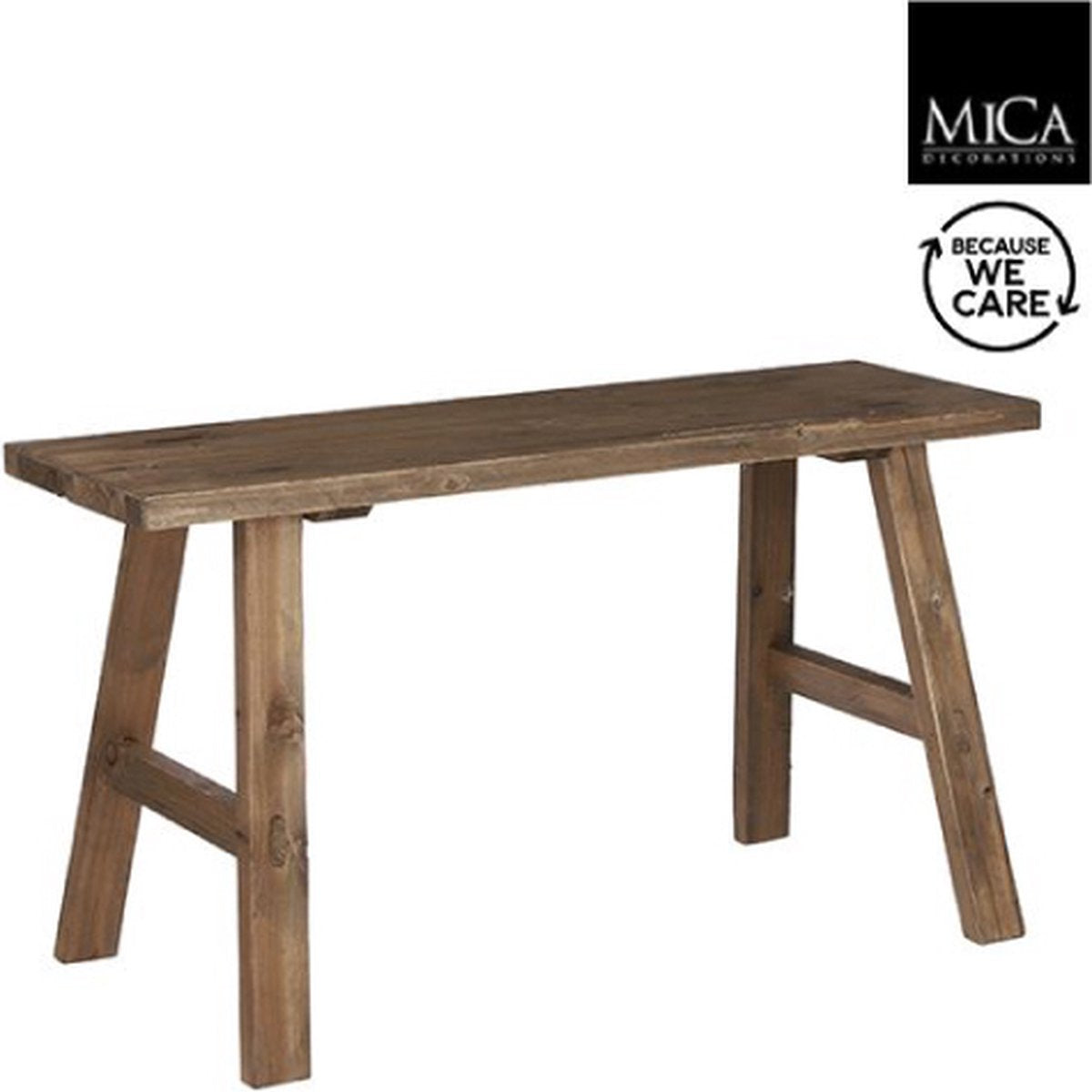 Mica decorations banc en bois audacieux - l80 x l37 x h44 cm - bois recyclé - marron