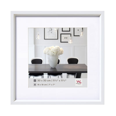Style Walther en acier - cadre en plastique - format photo 20x20 cm - blanc