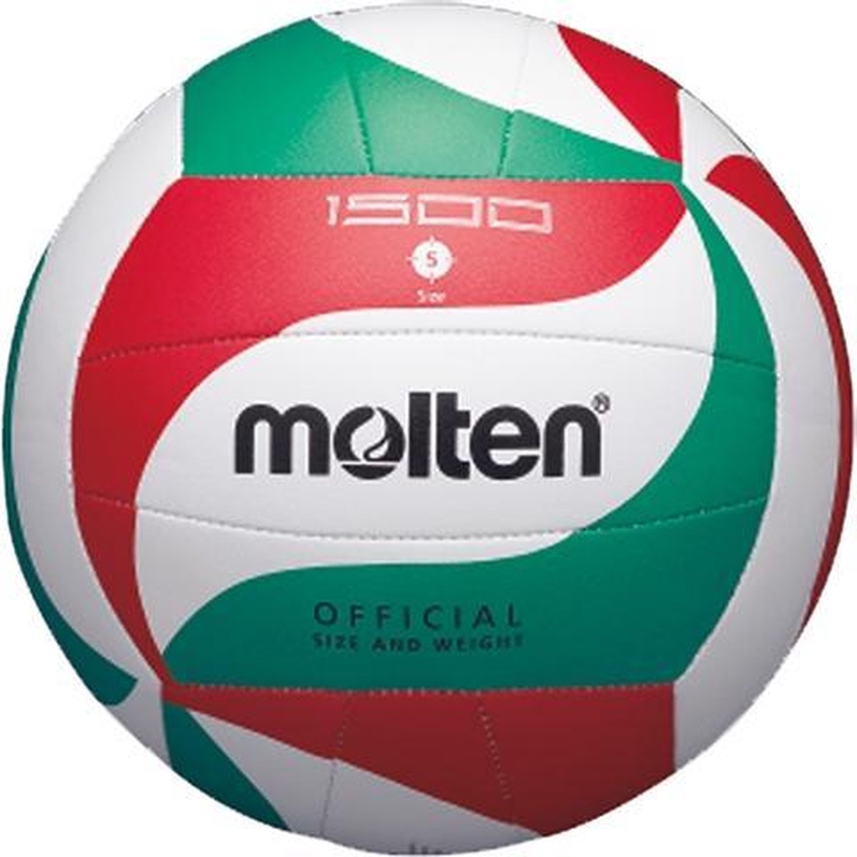Volley-ball Molten v5m1500 - taille 5 - blanc vert rouge - 270gr