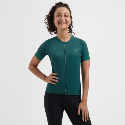 Rogelli modesta maillot de cyclisme femme - manches courtes - maillot de cyclisme - bleu sarcelle - taille l