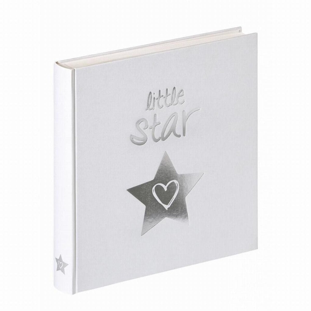 Walther uk-206 petite étoile - album bébé - taille 28x30,5 cm - blanc avec impression feuille d'argent
