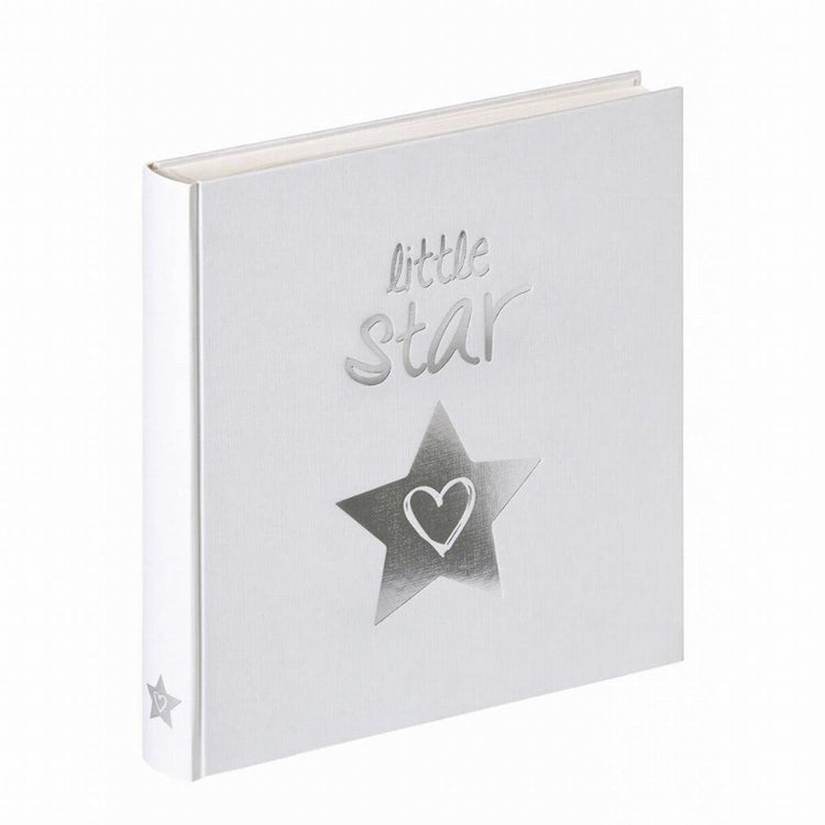 Walther uk-206 petite étoile - album bébé - taille 28x30,5 cm - blanc avec impression feuille d'argent