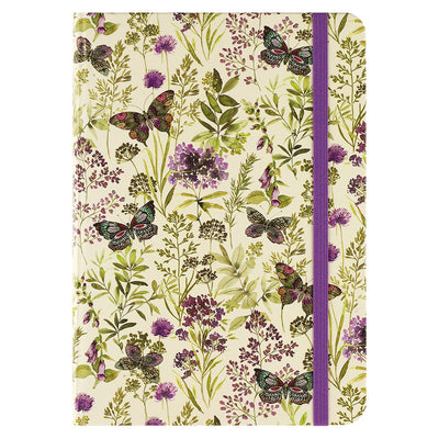 Carnet compact Peter Pauper - papillons améthyste - avec fermeture élastique - 13x18 cm