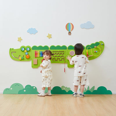 Vigatoys - bois - plateau de jeu mural - crocodile junior large - longueur 180cm