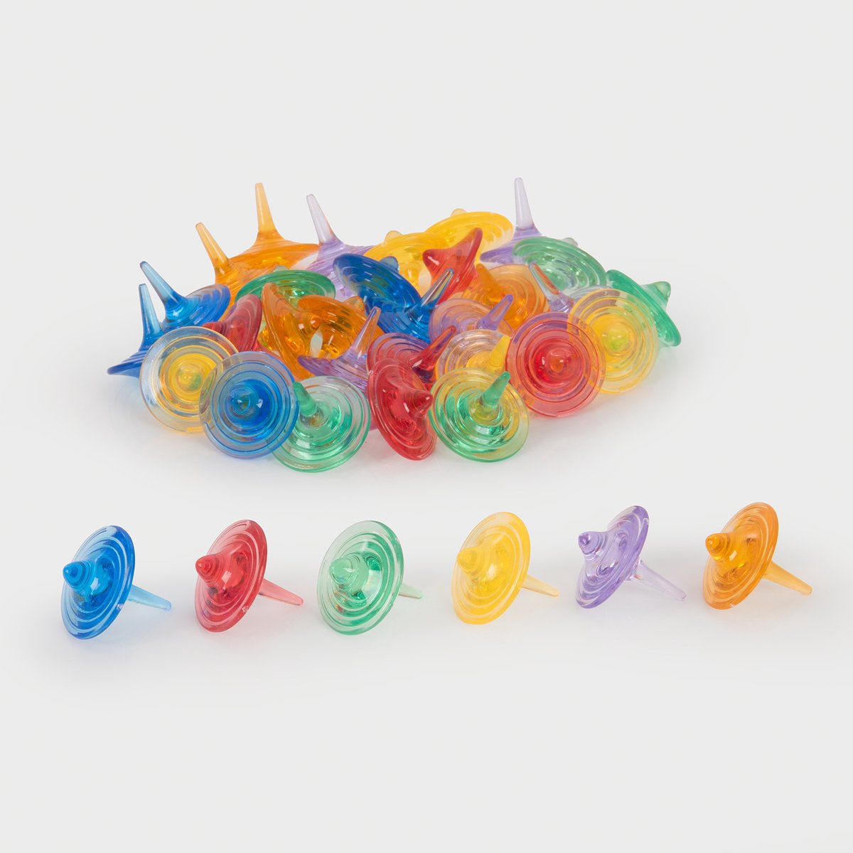 Spinners colorés transparents Tickit ® - paquet de 36