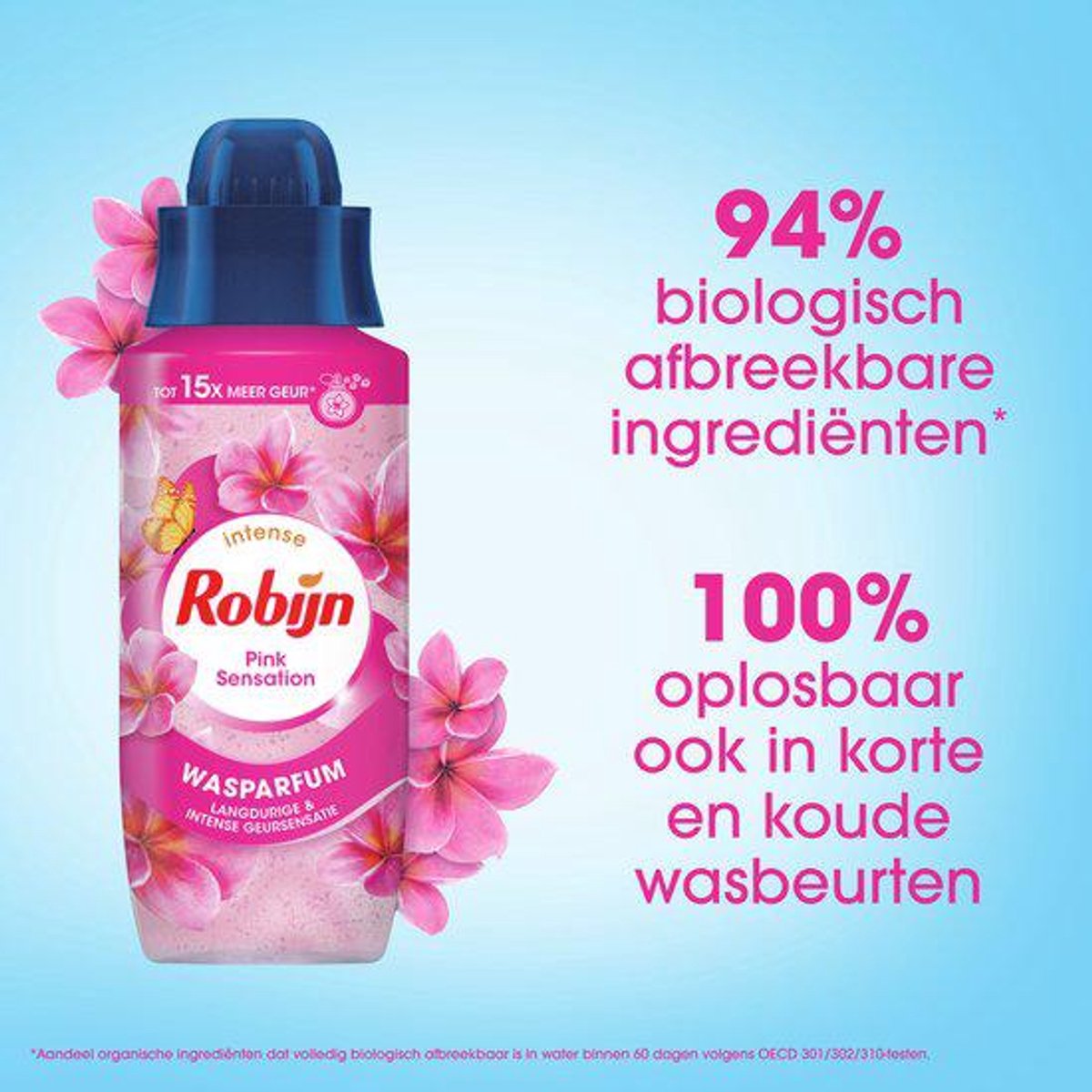 Parfum de lavage intense Robijn - sensation rose - donne à vos vêtements un parfum intense et durable - 342 ml