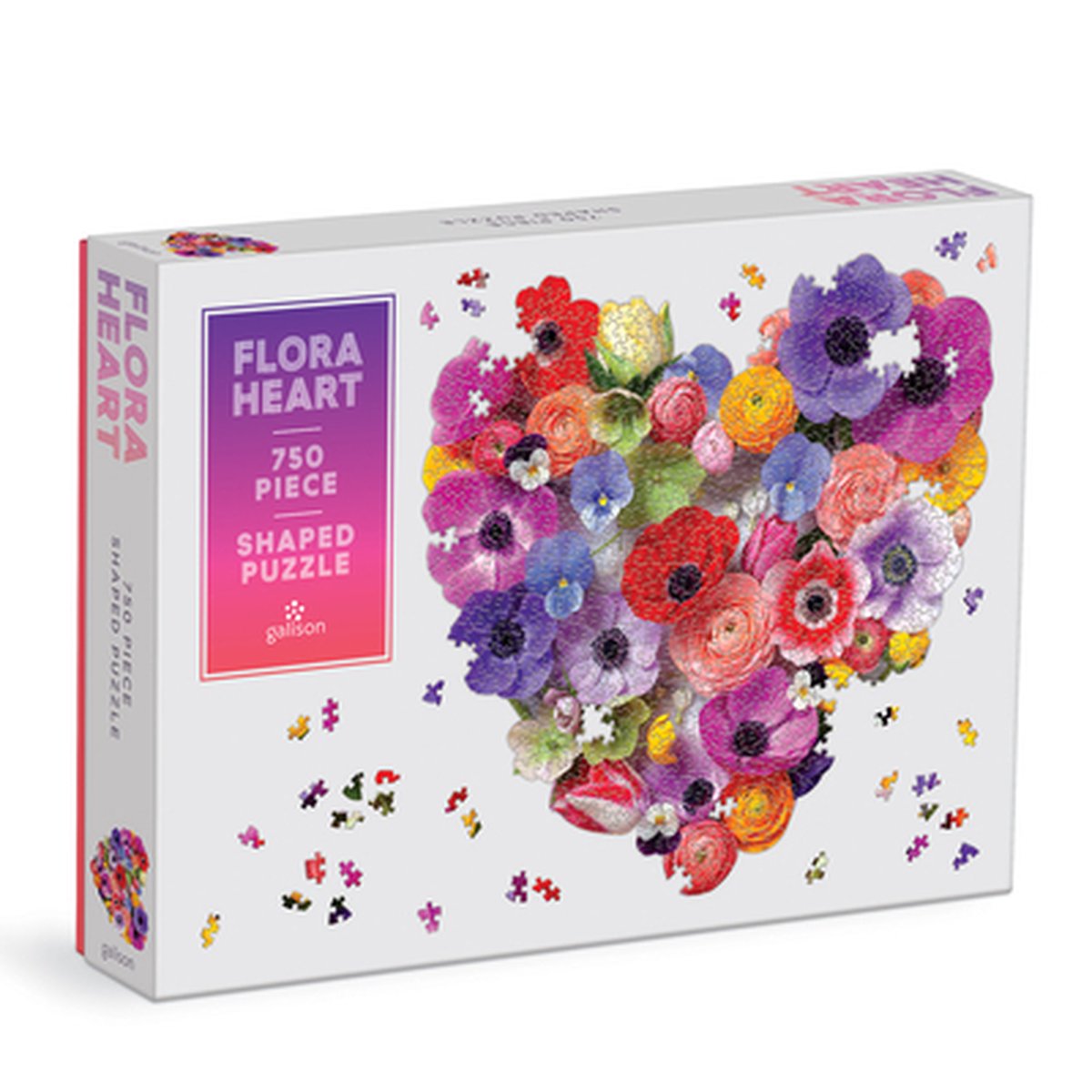 Puzzle en forme de coeur Flora de 750 pièces