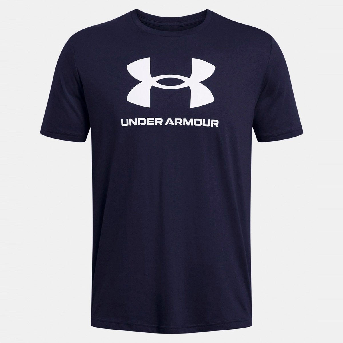 Under Armour UA Sportstyle Logo Update SS-Blu Chemise de sport pour hommes - Academy - Blanc