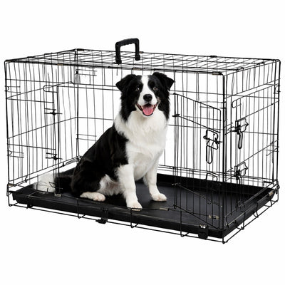 Caisse pour chien Flamingo l – cage pour chien pliable voiture – cage pour chien cage métallique mezo noir – 92x56x64 cm – robuste, pratique