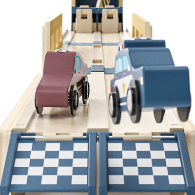 Piste de course pour transporteur de voitures en bois Topbright