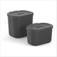 Rotho set bio - seau à compost - 2 pièces (3,2 l + 6 l) - plastique 100% recyclé - salsa - noir