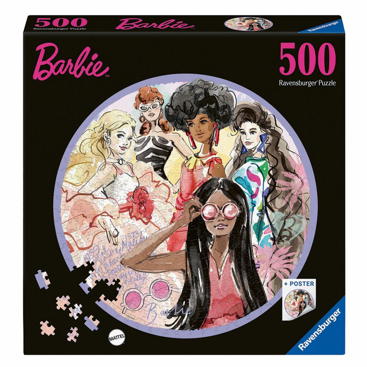 Ravensburger Puzzle de puzzle autour de Barbie, 500e.