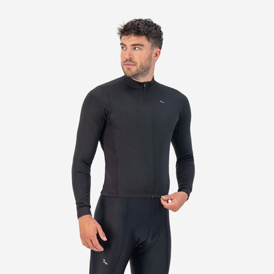Rogelli Core Cycling Shirt Homme Manches Longues - Maillot de Cyclisme - Comfort Fit - Noir - Taille XL
