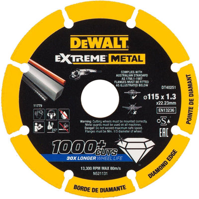 Dewalt dt40251 disque à tronçonner diamanté pour métal extreme™ 115 mm