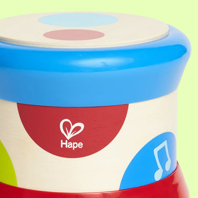 Hape baby drum set avec lumière et son - jouets musicaux pour bébés à partir de 6 mois
