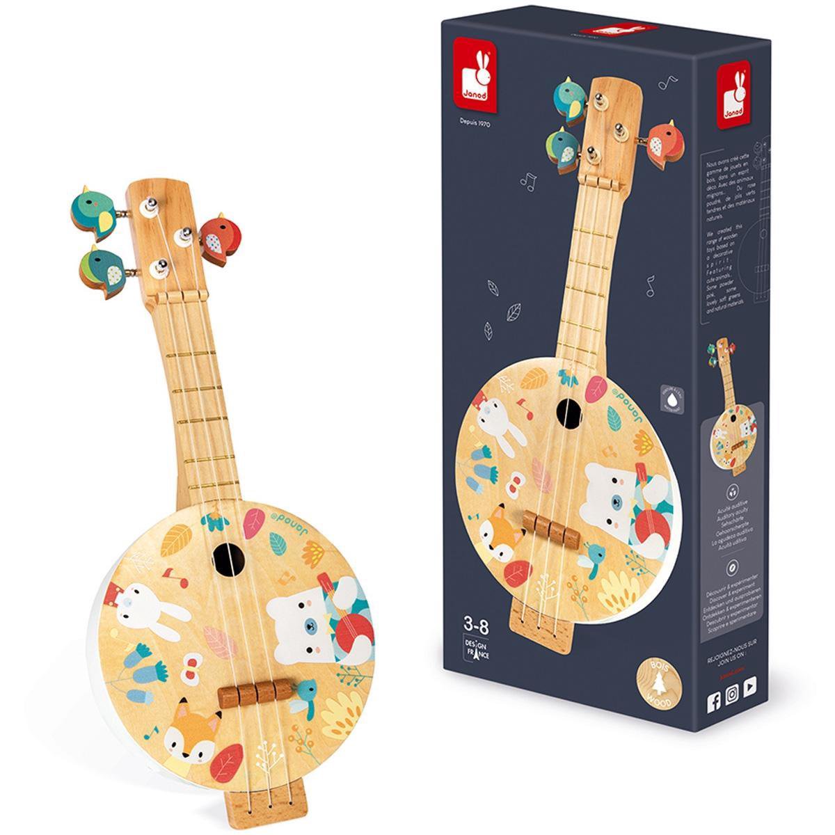 Janod - pure - banjo en bois aux couleurs pastel