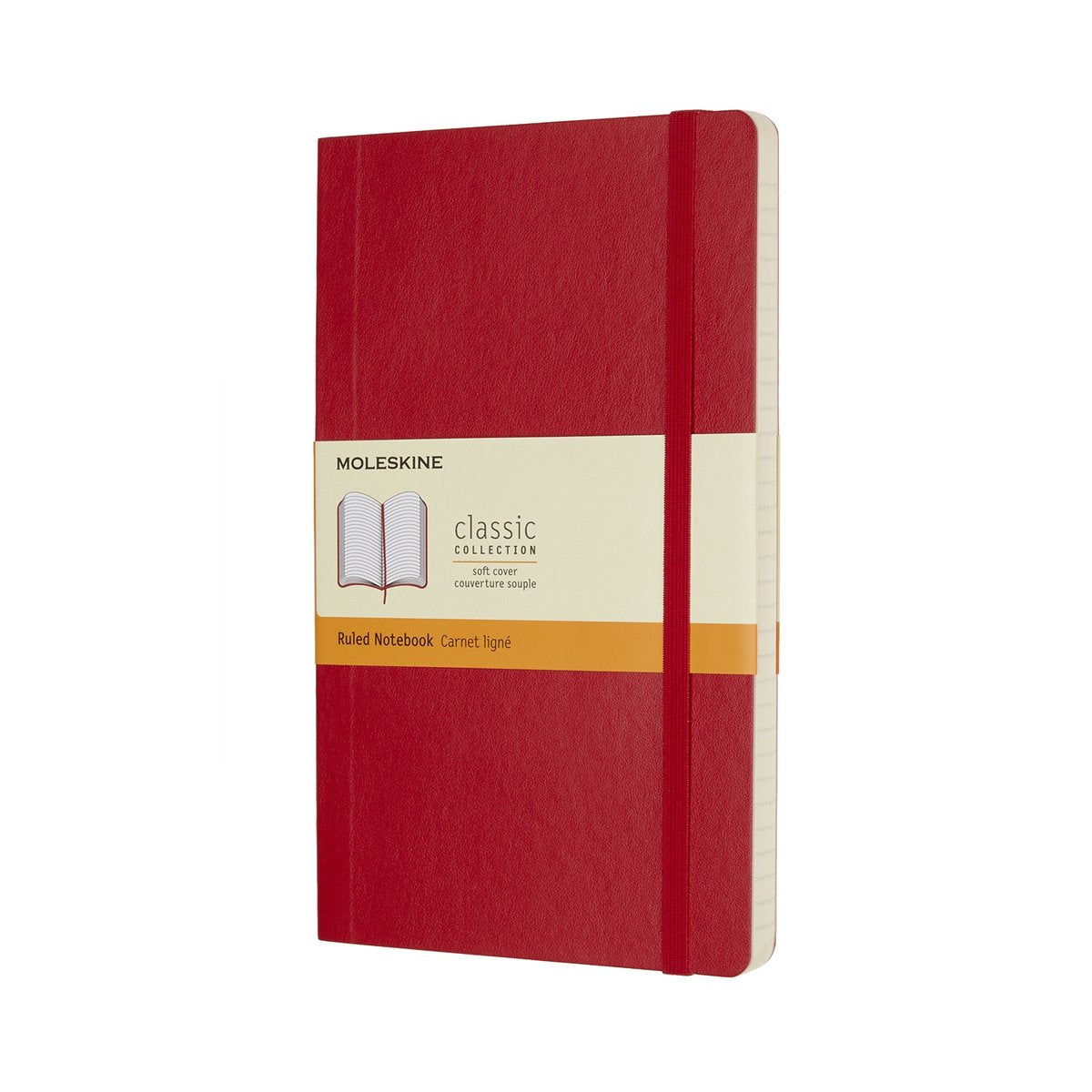 Carnet classique Moleskine - grand - couverture souple - ligné - rouge