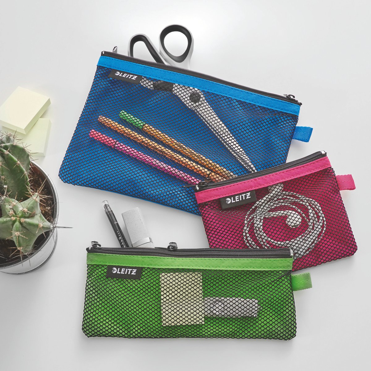 Leitz wow trousse à crayons avec deux compartiments taille l noir