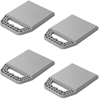 Plaques de base Proplus - empilables - avec poignée - plaque de base pour caravane - lot de 4 pièces - gris