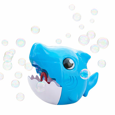 Eddy Toys Machine à Souffler des Bulles de Requin à Bulles - Bleu - Machine à Souffler des Bulles Automatique avec 60 ML de Liquide de soufflage de Bulles - Ensemble de 2 pièces - Bleu Blanc