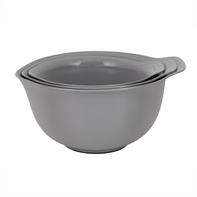Bols mélangeurs Kitchenaid, lot de 3 pièces, avec bec verseur, 2,4 l, 3,3 l, 4,3 l, plastique, emboîtables, gris -