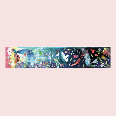 Hape Ocean Life Puzzle 210 pièces - Puzzle sous-marin qui brille dans le noir pour les enfants à partir de 6 ans