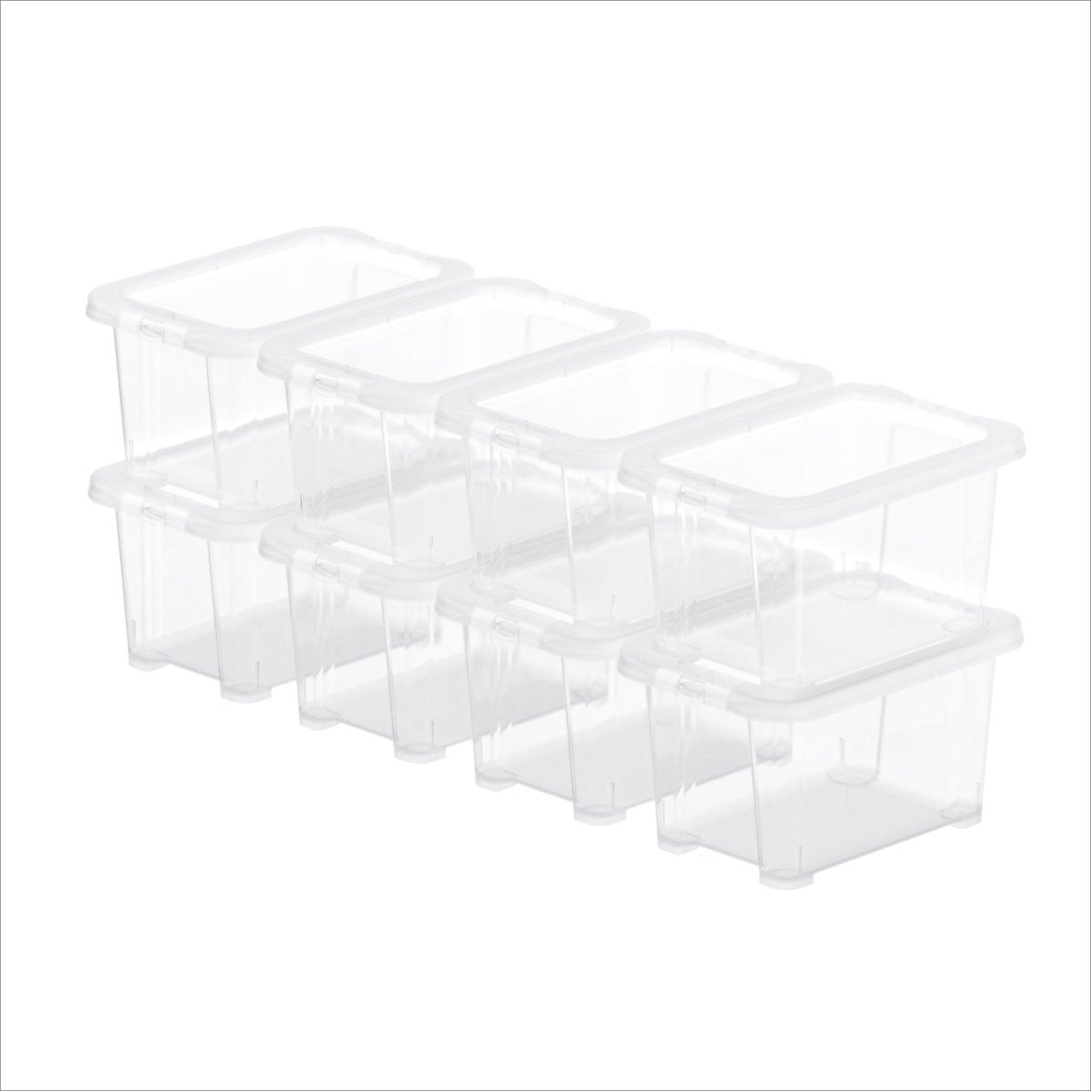 Boîtes de rangement Rotho Core Basic - lot de 8 - empilables - 1,2 l