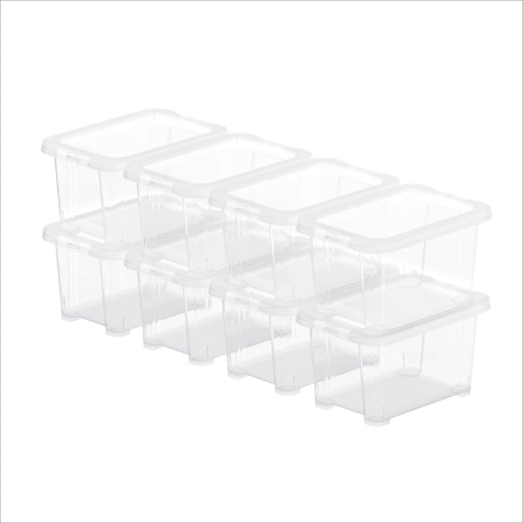 Boîtes de rangement Rotho Core Basic - lot de 8 - empilables - 1,2 l