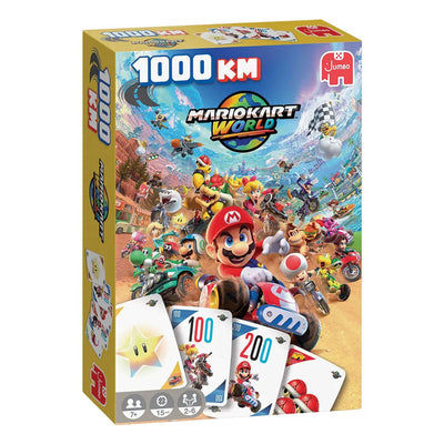 Jeu de cartes Jumbo Mario Kart World 1000km édition de poche pour enfants.