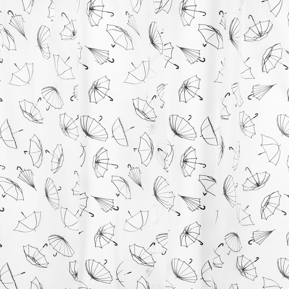 Differnz rideau de douche parapluie - 180 x 200 cm - Peva imperméable - blanc noir