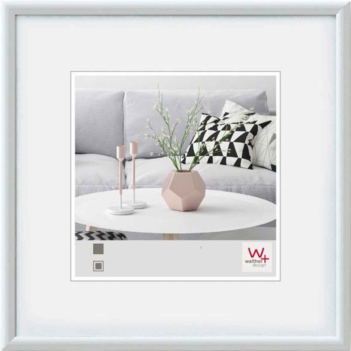 Walther Galeria - cadre en plastique - format photo 40x40 cm - blanc