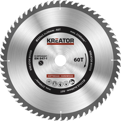 Kreator krt020437 lame de scie bois ø235mm 60t