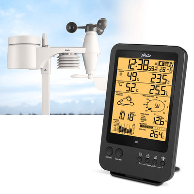 Alecto ws-4700 - station météo professionnelle avec capteur extérieur sans fil - 6-en-1