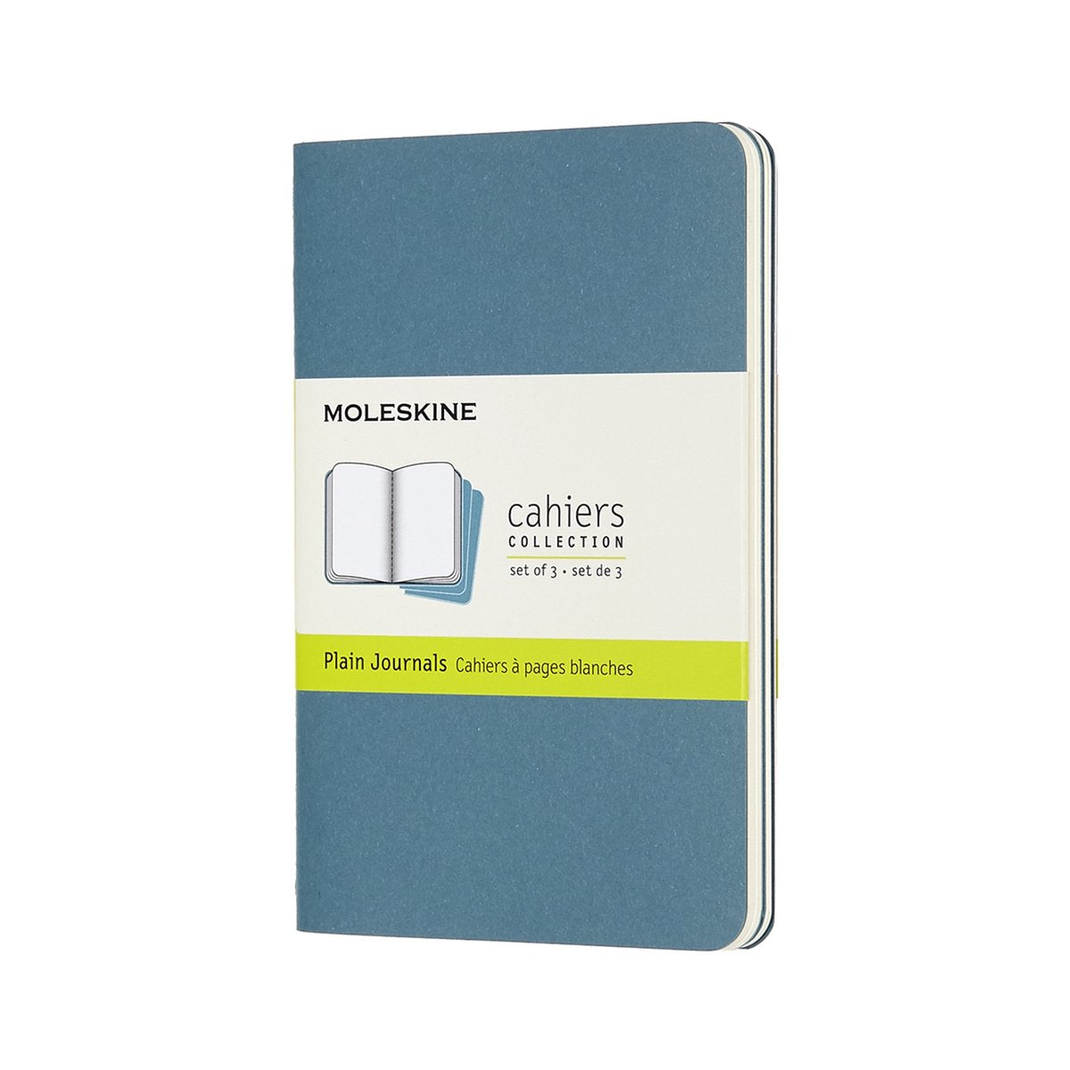 Moleskine cahier journaux - poche - vierge - bleu - lot de 3