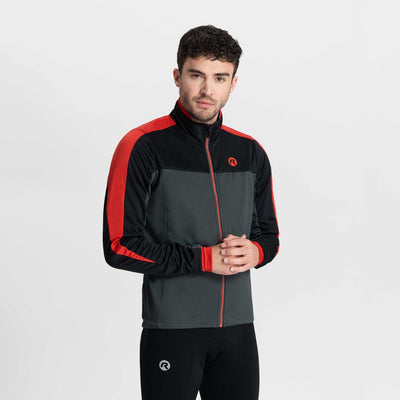 Rogelli freeze veste de cyclisme hiver hommes - gris noir rouge - s