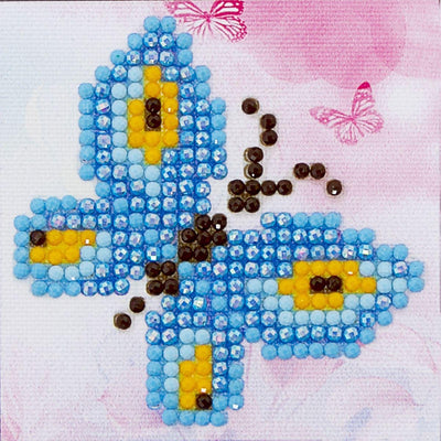 Diamond dotz® Diamond dotz dds.002, kit de peinture diamant 5D original papillon scintillant, paquet de bricolage avec 295 pierres rondes, dotz pour adultes, paquet de loisirs env. 7 x 7 cm pour les enfants à partir de 8 ans